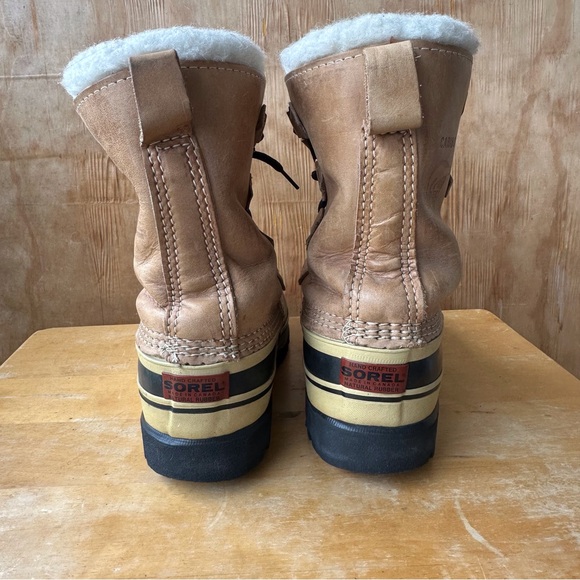 Sorel Caribou Warm Winter Leather Fleece Wool Lined Lace Up Heavy Boot - Picture 9 of 15